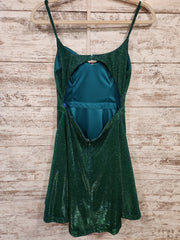 GREEN SPARKLY SHORT DRESS
