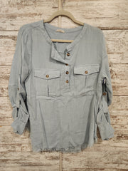 BLUE LONG SLEEVE TOP