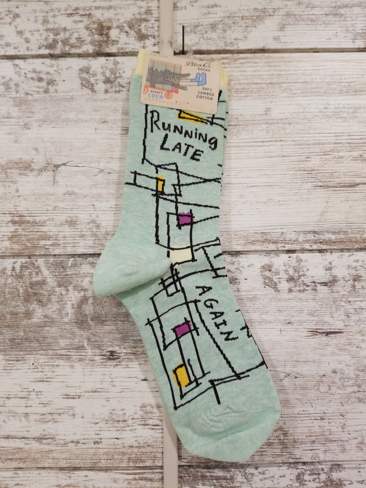 GREEN SOCKS W/SAYING-NEW $14
