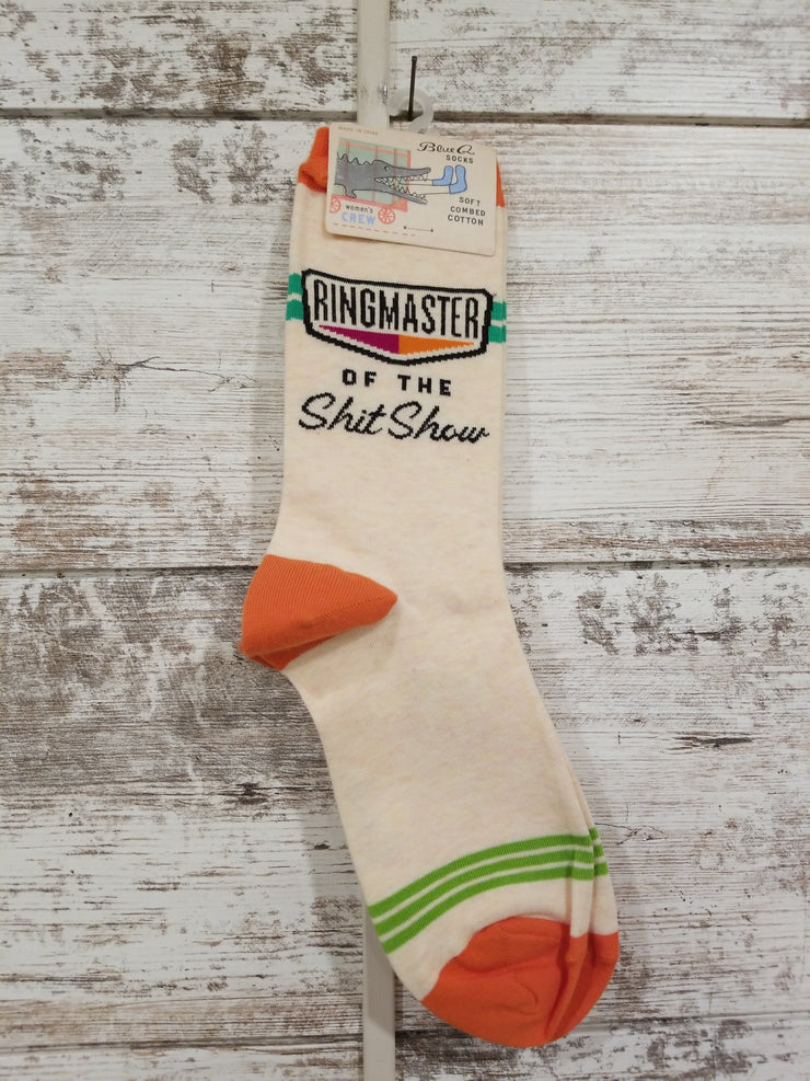 IVORY SOCKS W/SAYING-NEW $14