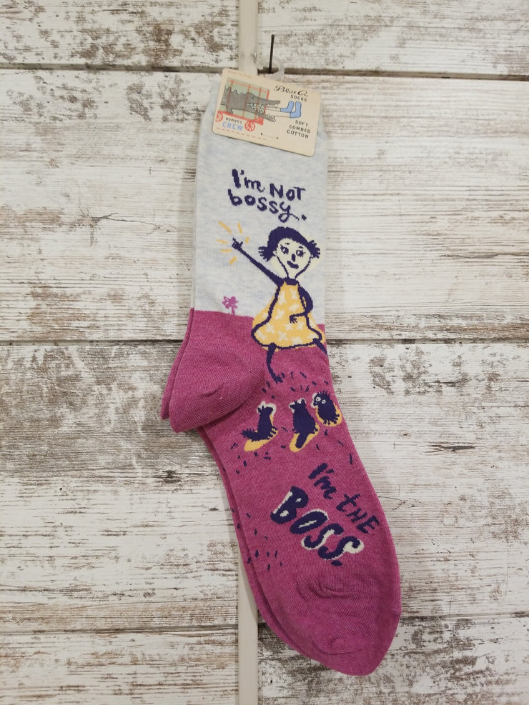 PURPLE SOCKS W/SAYING-NEW $14