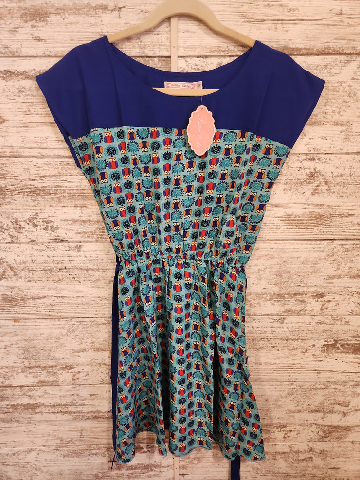 BLUE OWL SHORT DRESS (NEW)