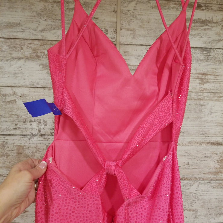 PINK BEADED MERMAID GOWN