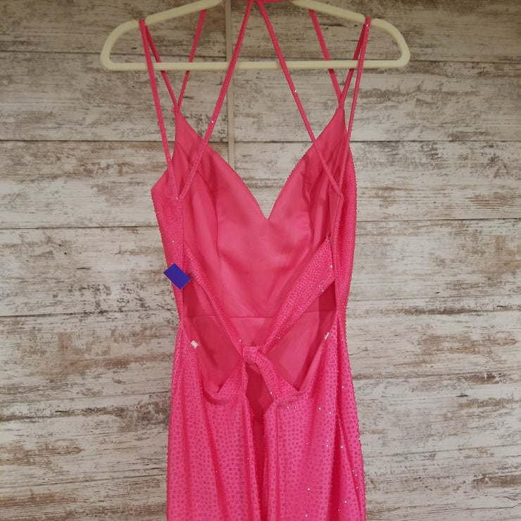 PINK BEADED MERMAID GOWN