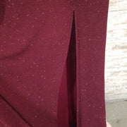 BURGUNDY LONG EVENING GOWN