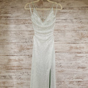 GREEN LONG EVENING GOWN