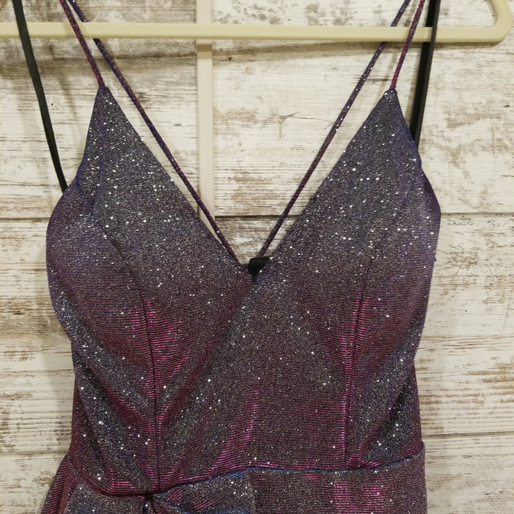 PURPLE SPARKLY SHORT DRESS