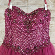 BURGUNDY SPARKLY PRINCESS GOWN