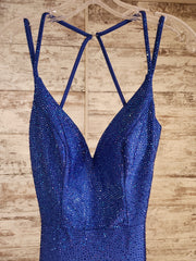 ROYAL BLUE BEADED MERMAID/LONG