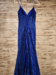 ROYAL BLUE FLORAL LONG DRESS