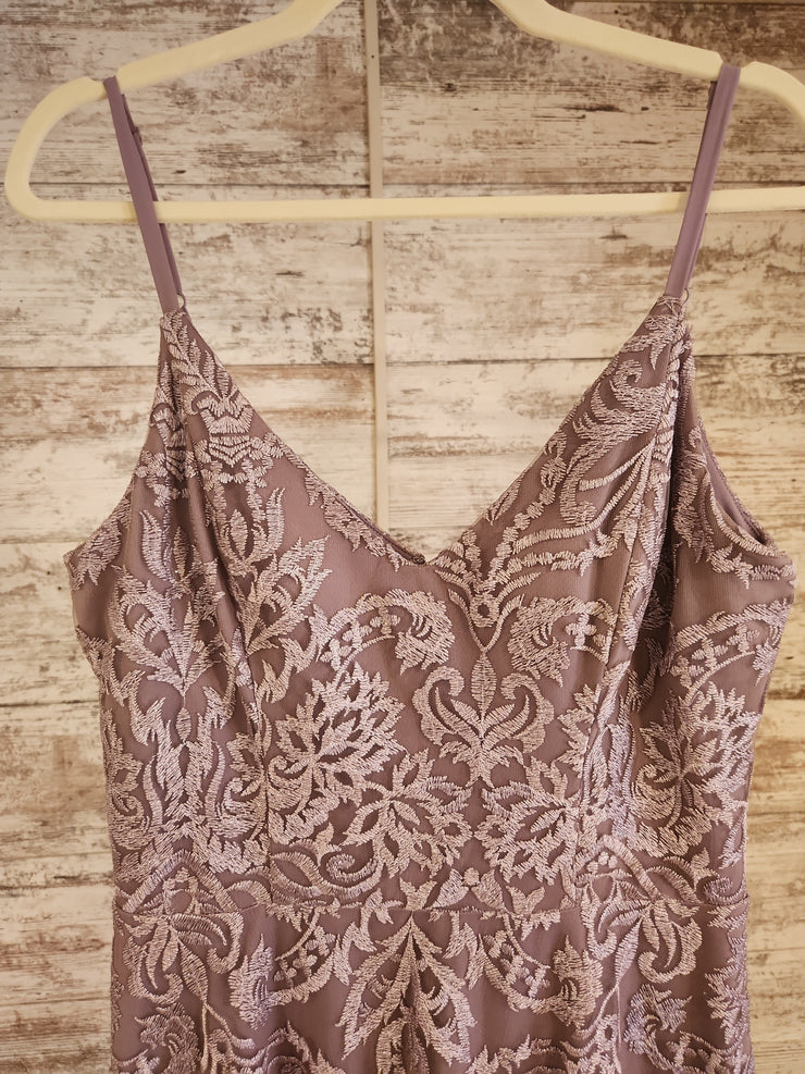 LAVENDER/FLORAL A LINE GOWN