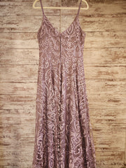LAVENDER/FLORAL A LINE GOWN