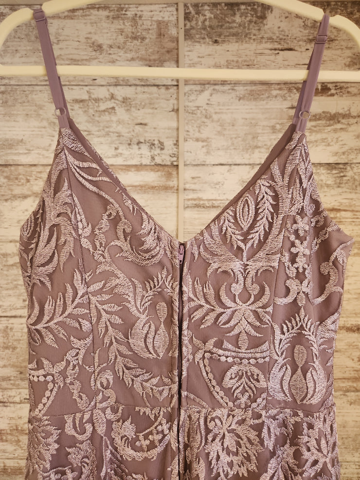 LAVENDER/FLORAL A LINE GOWN