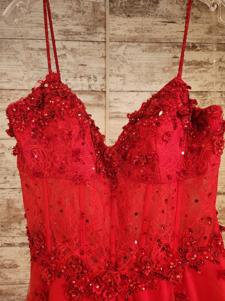 RED A LINE GOWN
