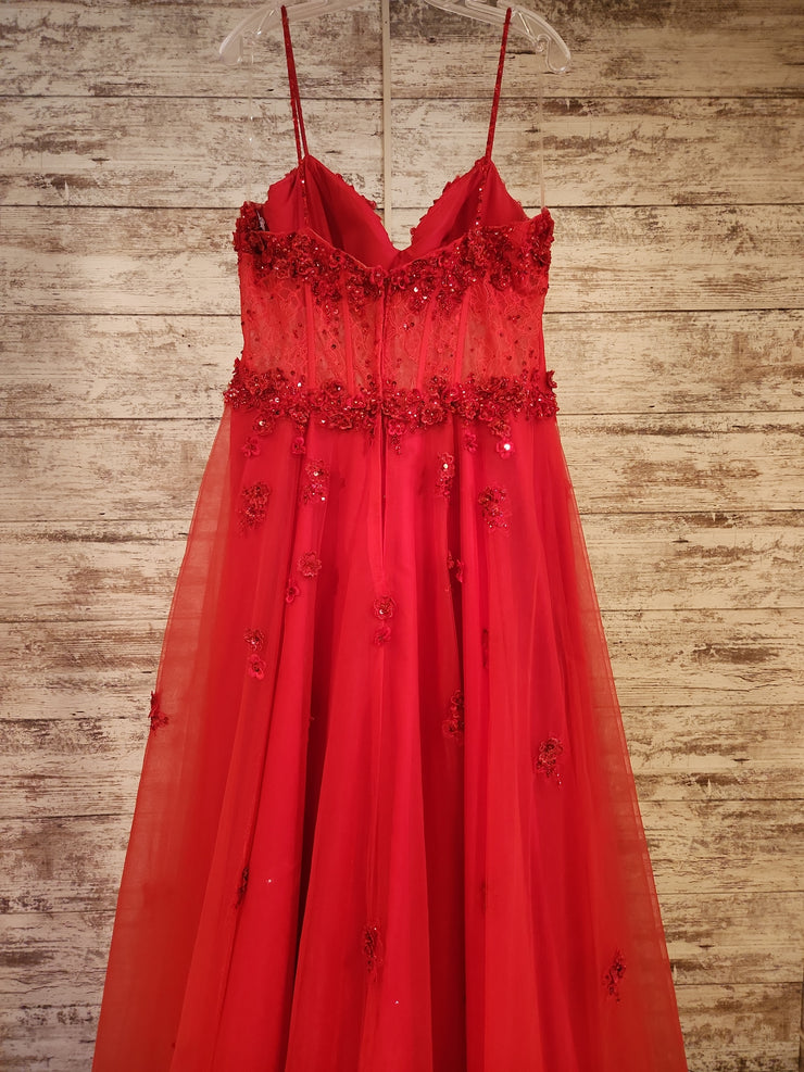 RED A LINE GOWN