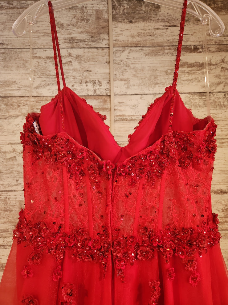 RED A LINE GOWN