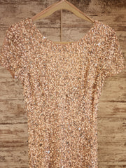 PINK SEQUIN LONG DRESS (NEW)