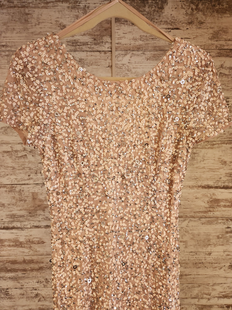 PINK SEQUIN LONG DRESS (NEW)