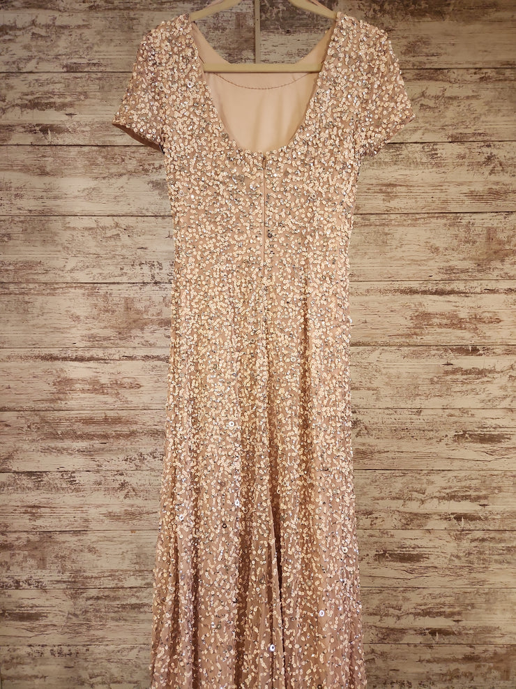 PINK SEQUIN LONG DRESS (NEW)