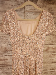 PINK SEQUIN LONG DRESS (NEW)