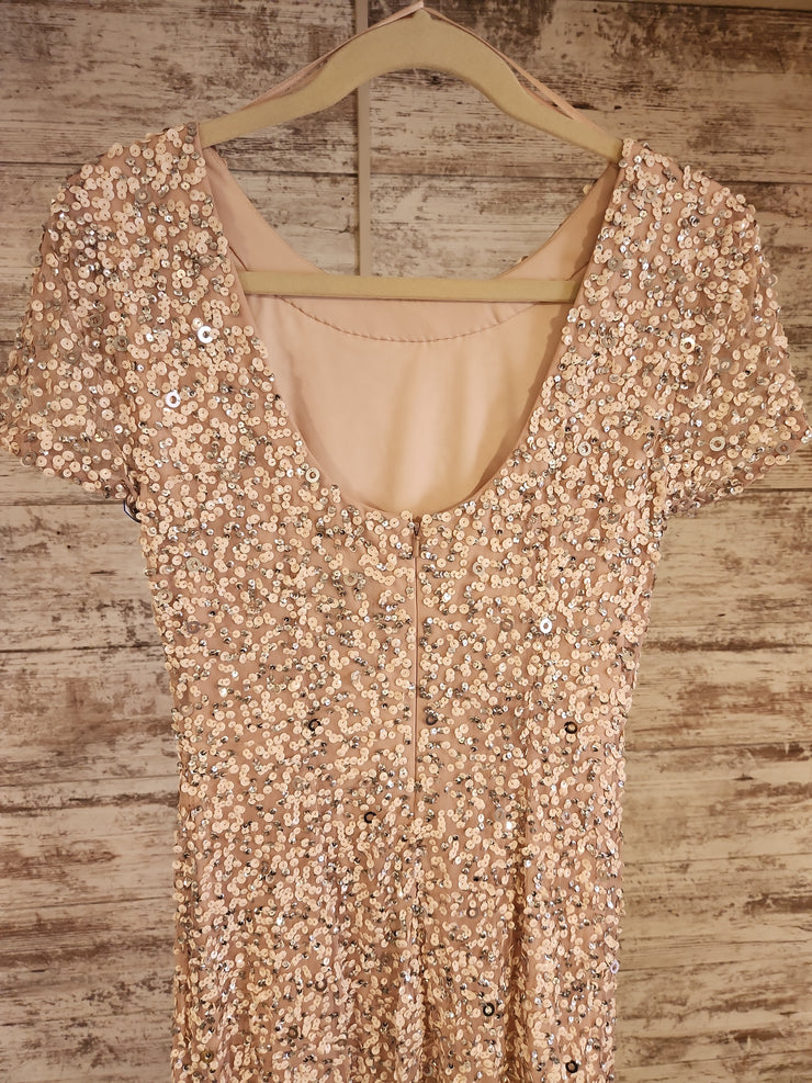 PINK SEQUIN LONG DRESS (NEW)