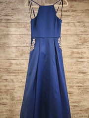 ROYAL BLUE A LINE GOWN