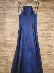 ROYAL BLUE A LINE GOWN