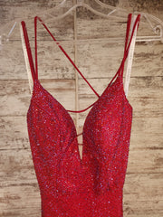 RED SPARKLY LONG EVENING GOWN