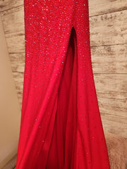 RED SPARKLY LONG EVENING GOWN