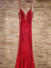 RED SPARKLY LONG EVENING GOWN