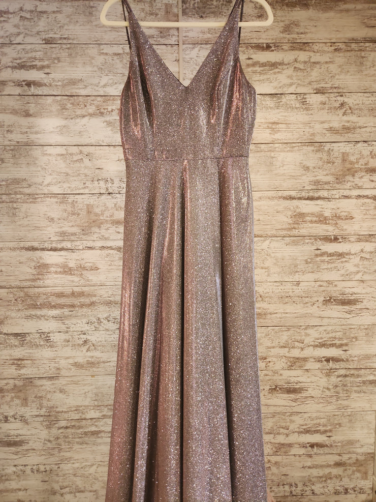 PINK/SPARKLY A LINE GOWN