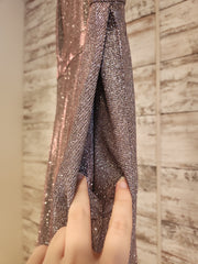 PINK/SPARKLY A LINE GOWN