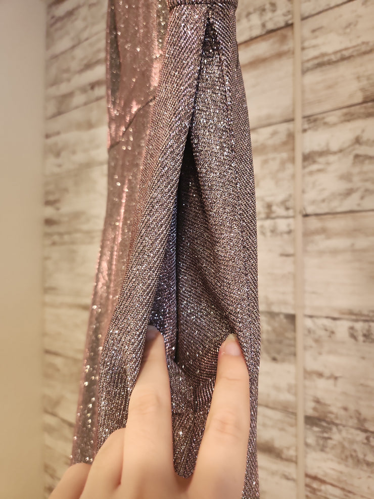 PINK/SPARKLY A LINE GOWN