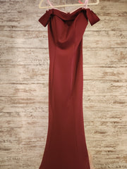 BURGUNDY LONG EVENING GOWN