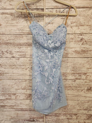 BLUE/FLORAL SHORT DRESS