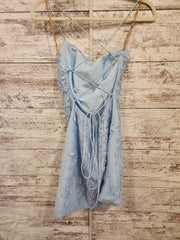 BLUE/FLORAL SHORT DRESS