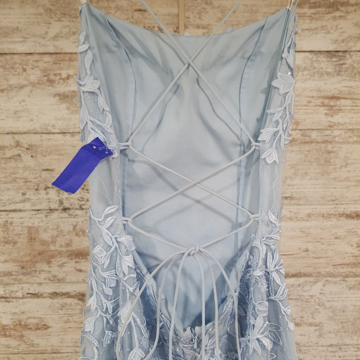 BLUE/FLORAL LONG DRESS $800