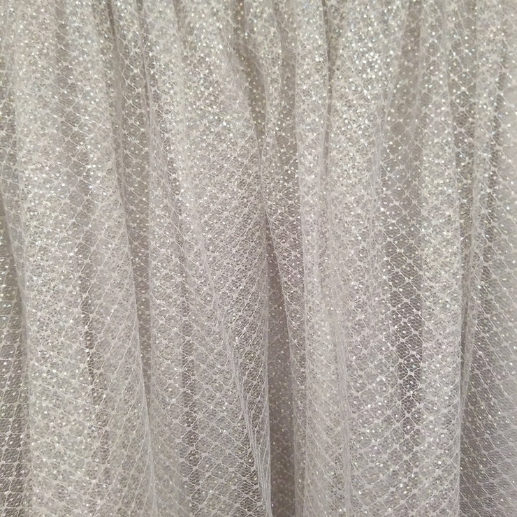 SILVER SPARKLY A LINE GOWN