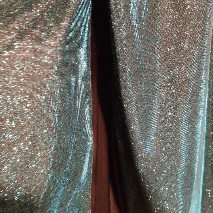 TEAL SPARKLY A LINE GOWN