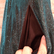 TEAL SPARKLY A LINE GOWN