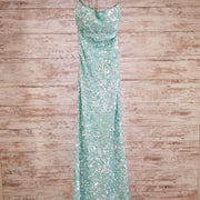 GREEN FULL SEQUIN LONG DRESS