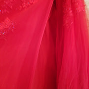 RED/FLORAL A LINE GOWN