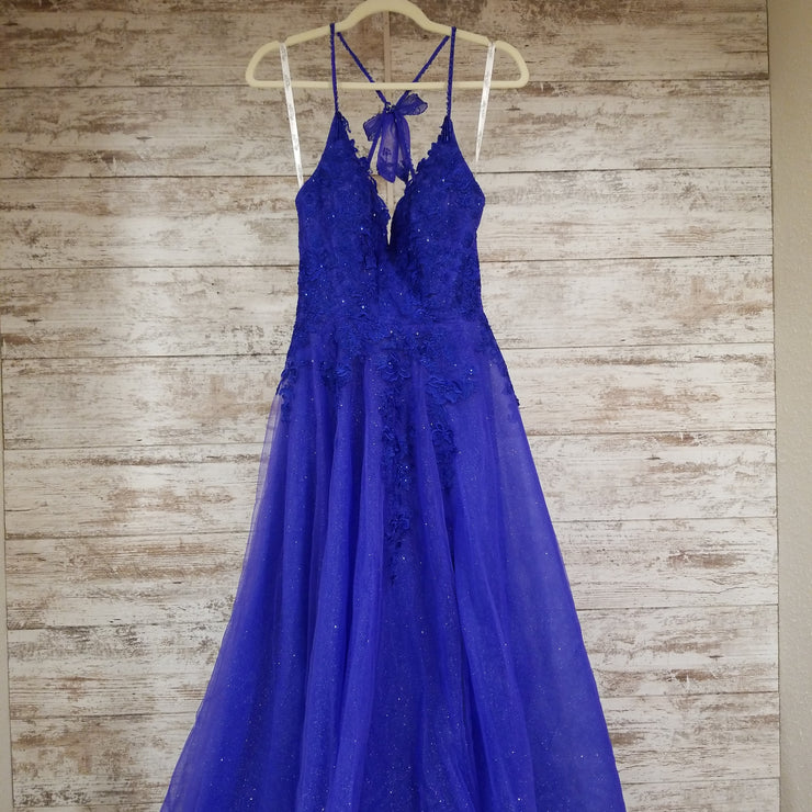 ROYAL BLUE A LINE GOWN (NEW)