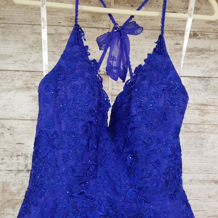 ROYAL BLUE A LINE GOWN (NEW)