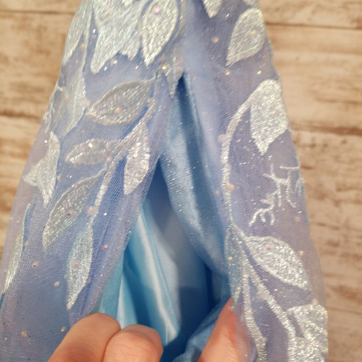 BLUE SPARKLY A LINE GOWN