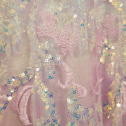 PINK/FLORAL SPARKLY A LINE GOWN