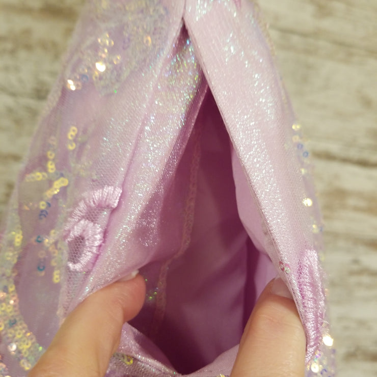 PINK/FLORAL SPARKLY A LINE GOWN