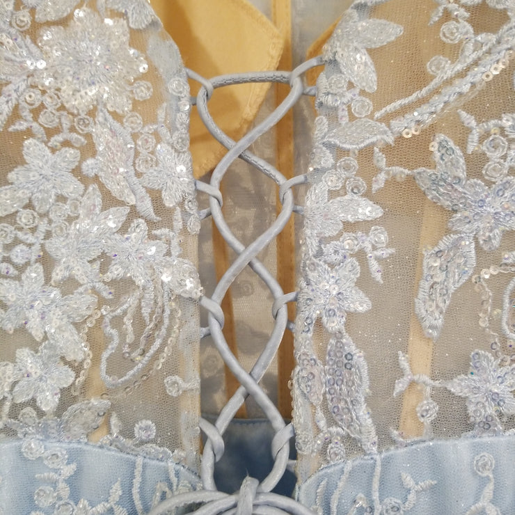 BLUE SPARKLY LONG MERMAID GOWN