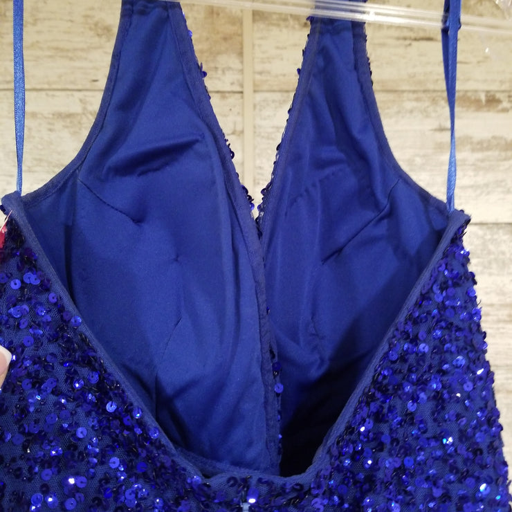 ROYAL BLUE SEQUIN LONG DRESS