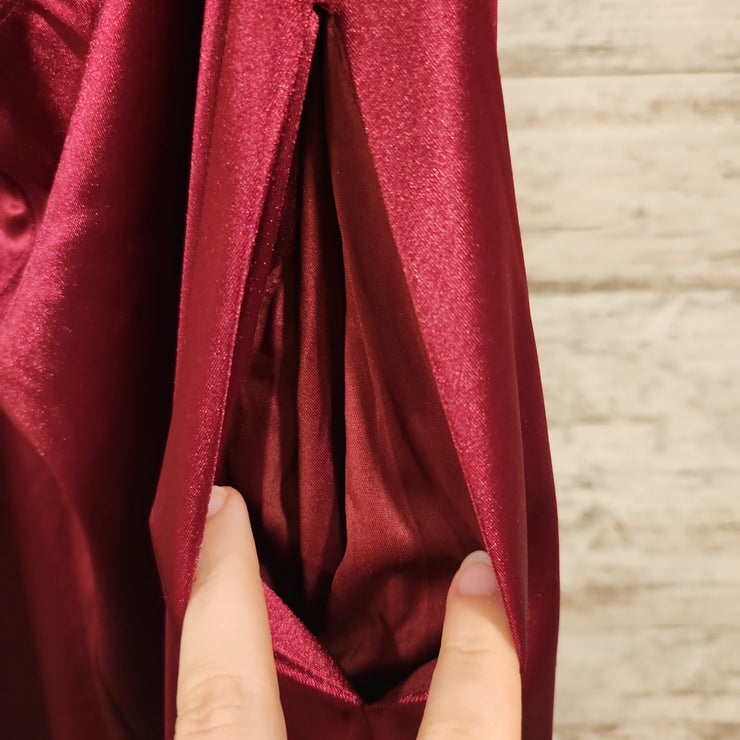 BURGUNDY LONG EVENING GOWN